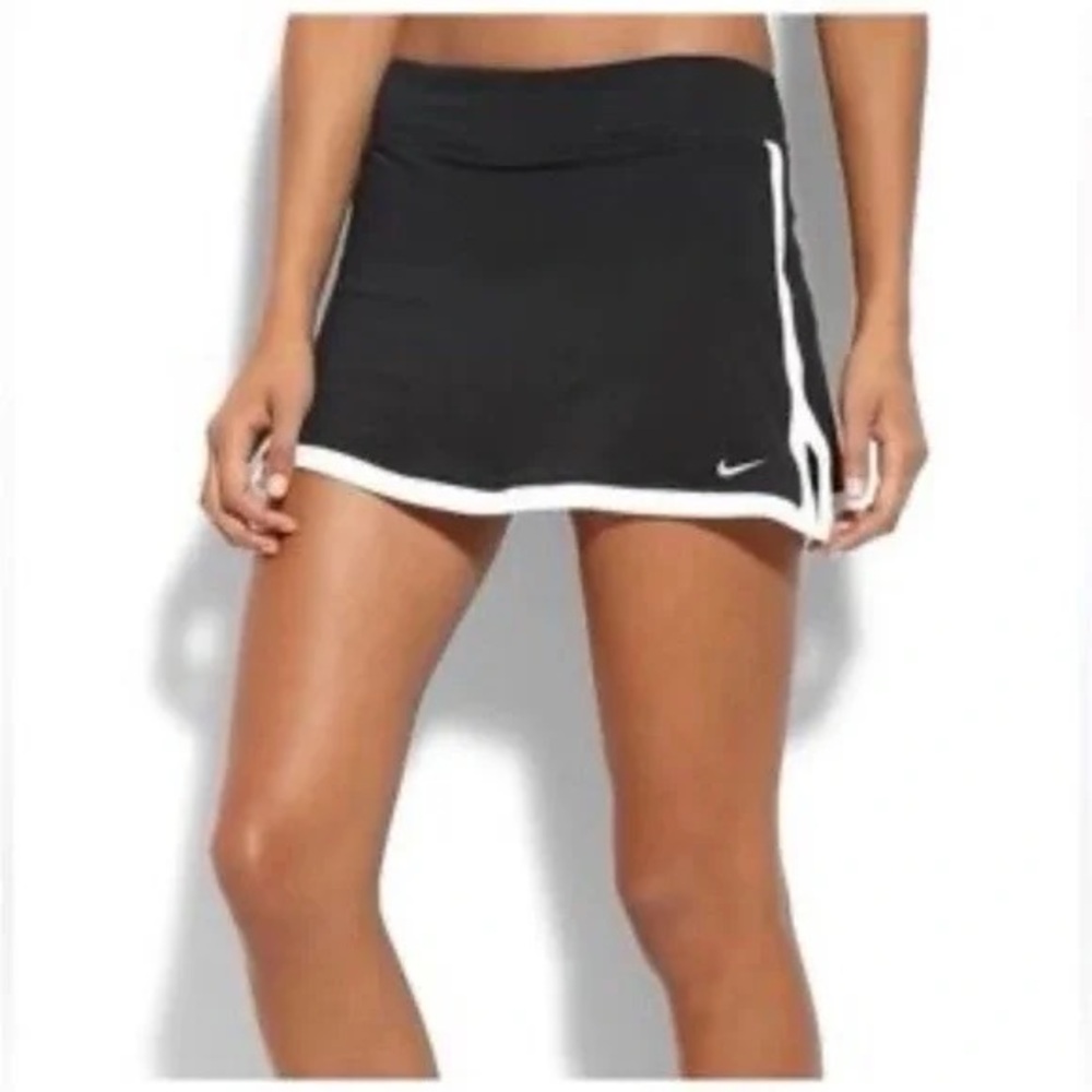 Nike Dri-Fit Black w/ White Border Tennis Skirt